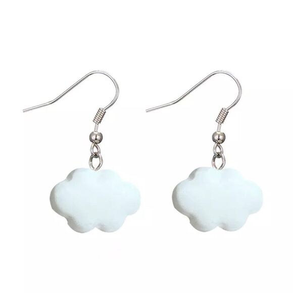 🆕White Cloud Charm Dangle Earrings - Picture 1 of 5